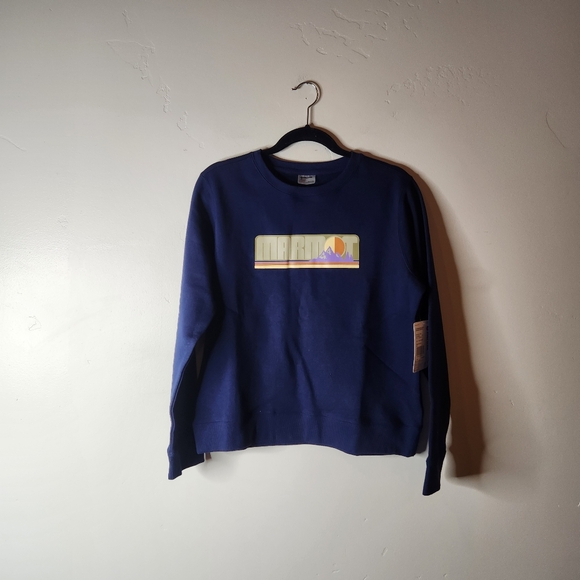 NWT Marmot Women's Montane Crew Sweatshirt In Arctic Navy Size Large - Picture 2 of 7